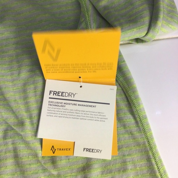 Eddie Bauer | Neon Green Gray Reversible FreeDry Striped Space Dye Shirt M - Picture 7 of 10